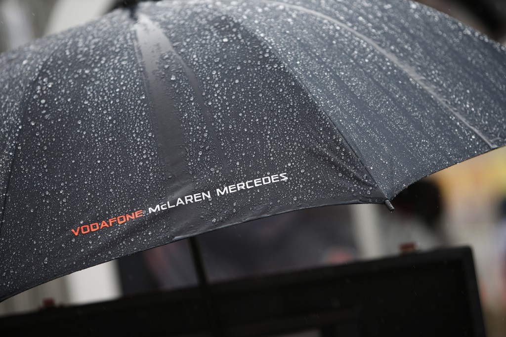 A Vodafone McLaren Mercedes umbrella