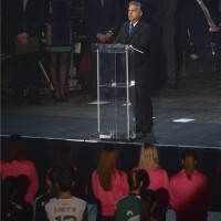 Orbán Viktor miniszterelnök beszédet mond az Audi Aréna Győr multifunkcionális sportcsarnok átadásán 2014. november 15-én. MTI Fotó: Illyés Tibor 