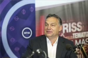 Orbán Viktor miniszterelnök interjút ad a Kossuth Rádió 180 perc című műsorában a Magyar Rádió stúdiójában 2014. december 5-én. MTI Fotó: Koszticsák Szilárd
