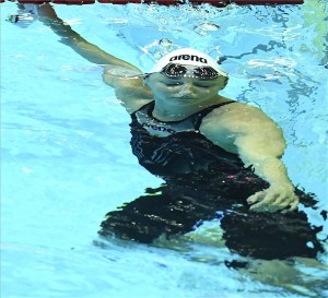Hosszú Katinka a női 200 méteres vegyesúszás elődöntője után a 18. vizes világbajnokságon a dél-koreai Kvangdzsuban 2019. július 21-én. A szám olimpiai bajnoka és világcsúcstartója 2:07.17-es idővel ért célba. MTI/Kovács Tamás